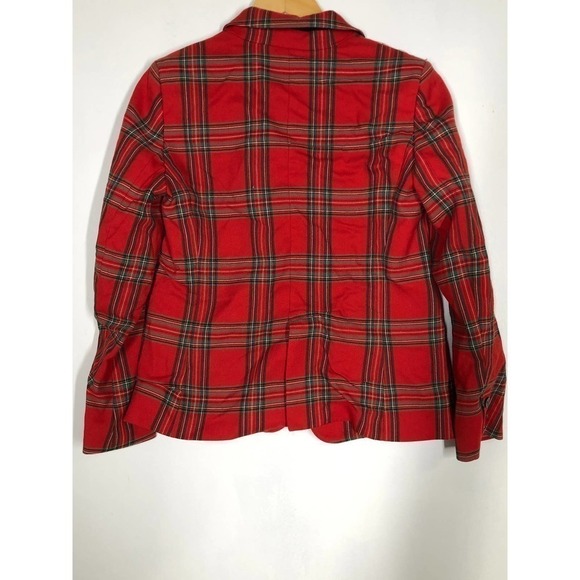 Tara Jarmon Virginie Blazer Plaid Red 38 - Picture 5 of 11